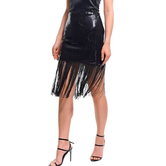 SETA Black Diamond Fringe Skirt Size M - Picture 6 of 8